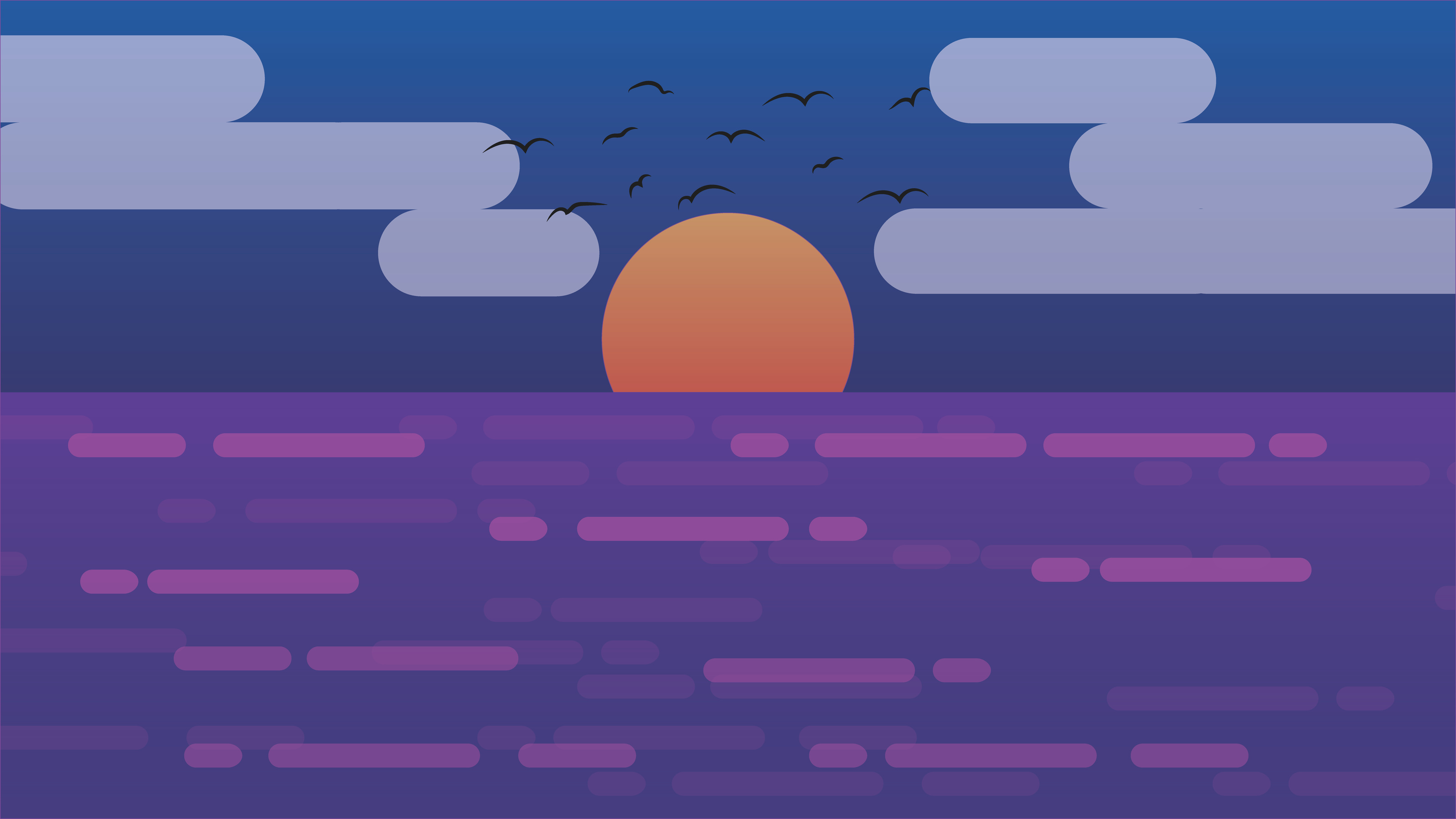 Sunset by the Sea Illustration